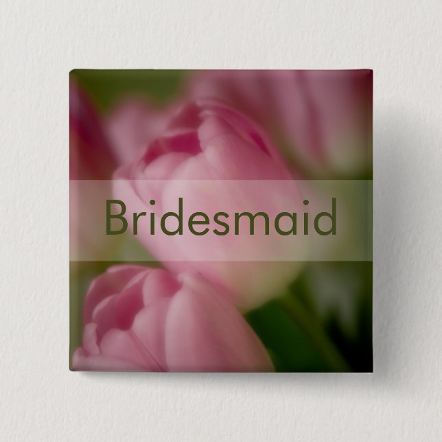 Pink Tulips • Wedding Button (Front)