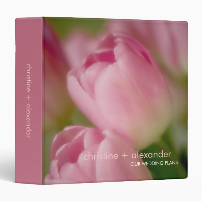 Pink Tulips • Wedding Plans Binder (Front/Spine)