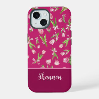 Pink Tulips with Bows iPhone Case