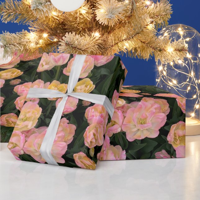 Pink Tulips Wrapping Paper (Holidays)