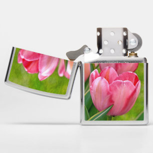 Pink Tulips Zippo Lighter