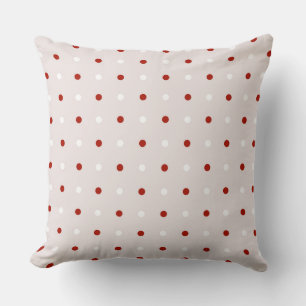 pink, turkey red and white dots throw pillow