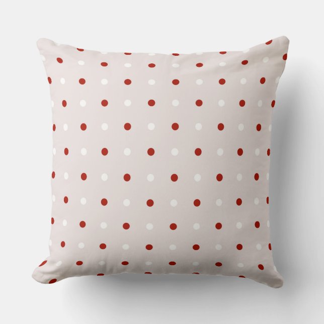 pink, turkey red and white dots throw pillow (Front)