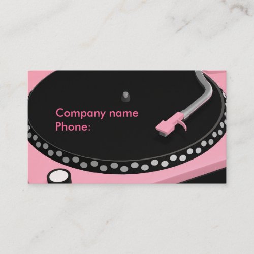Pink Turntable Business Cards