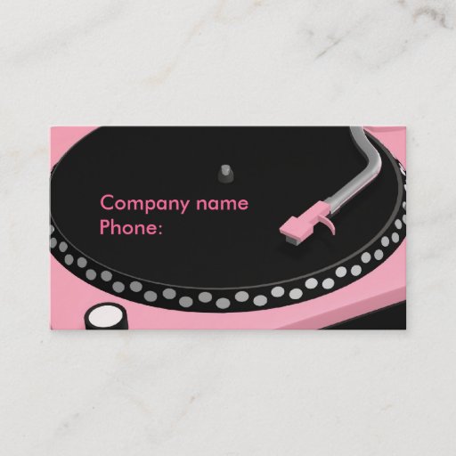 Customizable Pink Turntable Business Cards