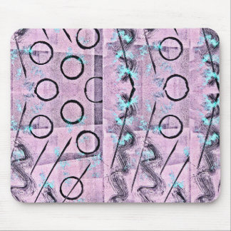 Pink, Turquoise and Black Abstract Mouse Pad