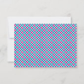 Pink, Turquoise, and White Polka Dot Reply Card (Back)