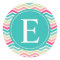 Pink Turquoise Chevron Monogram