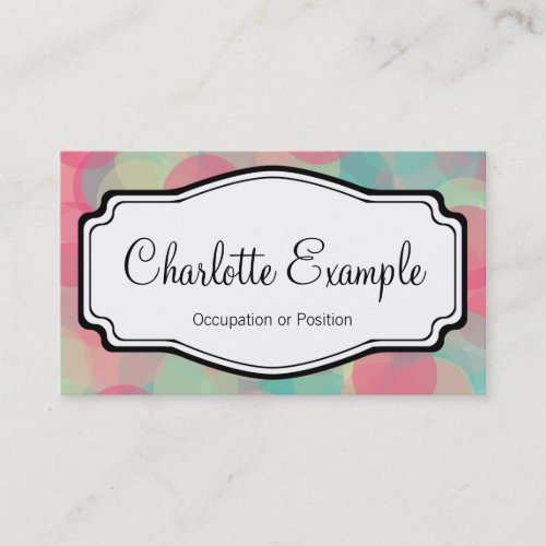 Pink Turquoise Chevron Personal Business Card Template