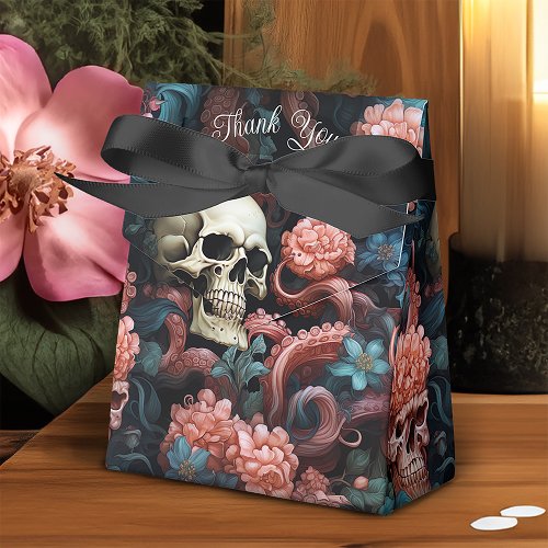 Pink Turquoise Gothic Octopus Tentacles Wedding Favor Boxes
