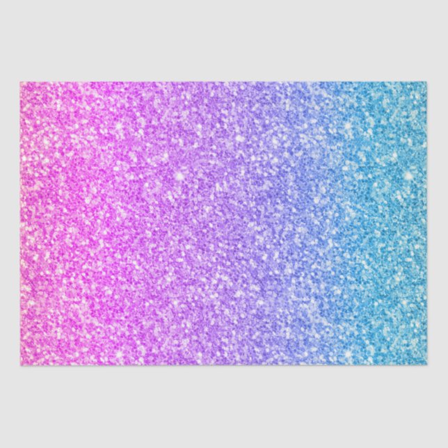 Pink & Turquoise Gradient Glitter Print Tissue Paper (Front)