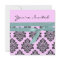 Pink & turquoise linen Twin baby shower invite
