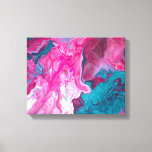 Pink Turquoise Marble Pour Painting Paint Art Canvas Print