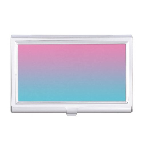 Pink  Turquoise Ombre Business Card Holder
