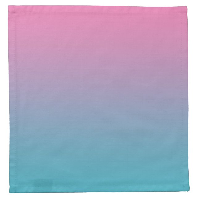 Pink & Turquoise Ombre Cloth Napkin (Front)