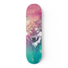 Pink Turquoise Watercolor Artistic Abstract Wolf