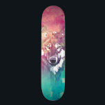Pink Turquoise Watercolor Artistic Abstract Wolf Skateboard Deck<br><div class="desc">Pink And Turquoise Watercolor Artistic Abstract Wolf. A cool artistic wolf on colorful watercolor art background. Get this girly pink watercolor wolf design for the animal lover wolf lover and for her or anyone on any occasion . The perfect gift idea .</div>