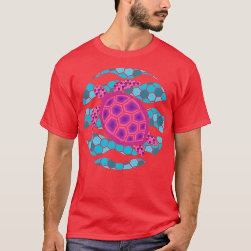 Pink Turtle Illustration T_Shirt