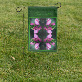 Pink Turtlehead Flower Abstract Personalized Garden Flag