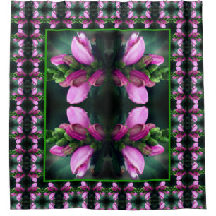 Pink Turtlehead Flower Art Pattern Shower Curtain