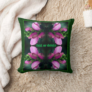Pink Turtlehead Flower Art Personalized Throw Pillow