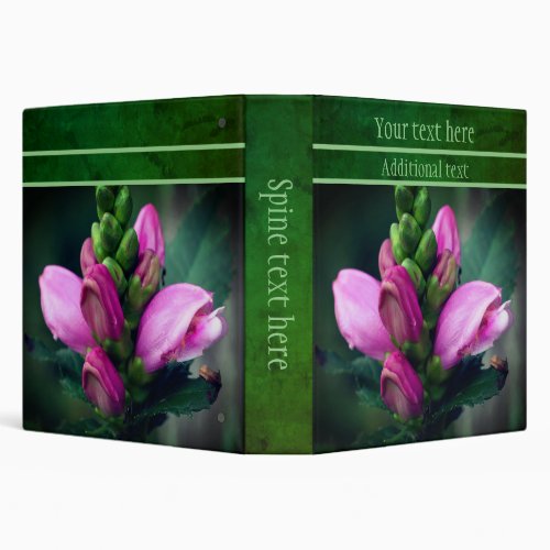 Pink Turtlehead Flower Close Up Personalized 3 Ring Binder