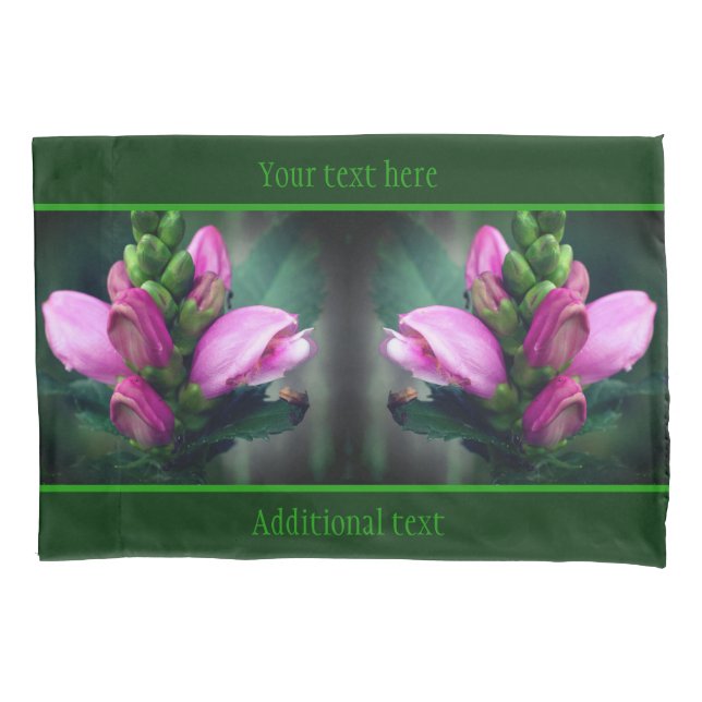 Pink Turtlehead Flower Close Up Personalized Pillow Case (Front)