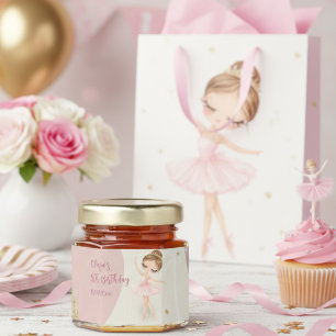 Pink Tutu Ballerina Ballet Dancer Girl Birthday Honey Jar Favors