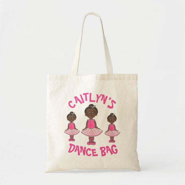 Pink Tutu Ballet Dance Bag Personalized Ballerina (Front)