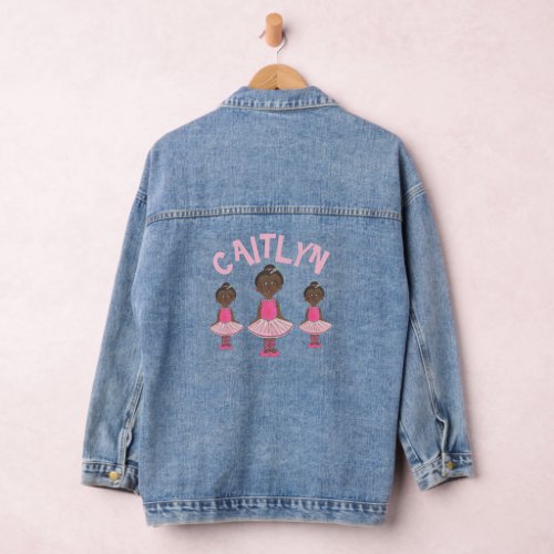 Pink Tutu Ballet Dance Bag Personalized Ballerina Denim Jacket