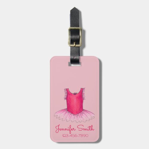 Pink Tutu Ballet Dancer Ballerina Dance Recital Luggage Tag