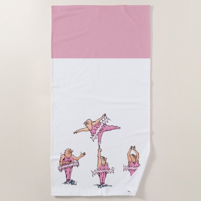 Pink Tutu Ballet Dancers Beach Towel (Front)