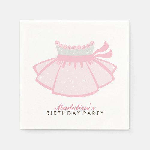 Pink Tutu Girls Birthday Party Paper Napkins