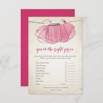 Pink Tutu Guess The Right Price Game Invitation by VGInvites at Zazzle