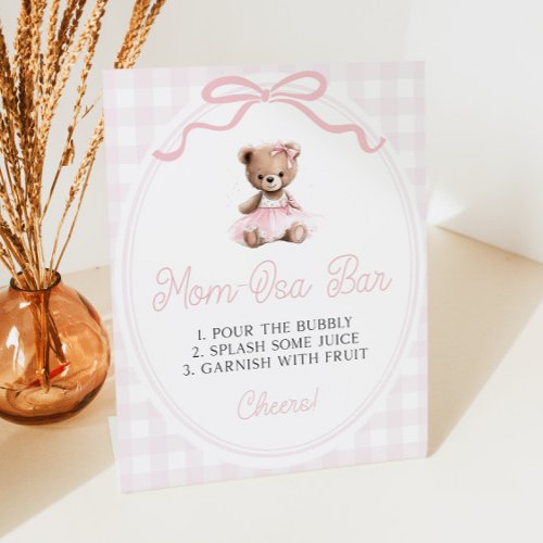 Pink Tutu Teddy Bear Baby Shower Mimosa Bar