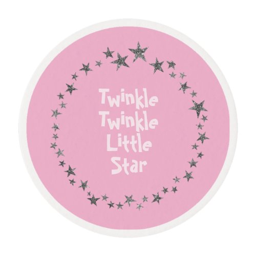 Pink Twinkle Little Star Baby Girl  Edible Frosting Rounds