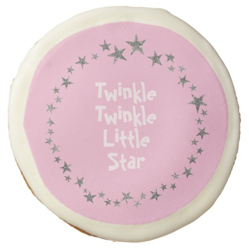 Pink Twinkle Little Star Baby Girl Sugar Cookies