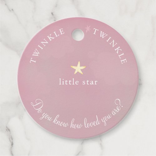 Pink Twinkle Little Star Baby Shower Birthday Favor Tags