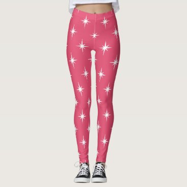 pink twinkles sparkles all over printed leggings