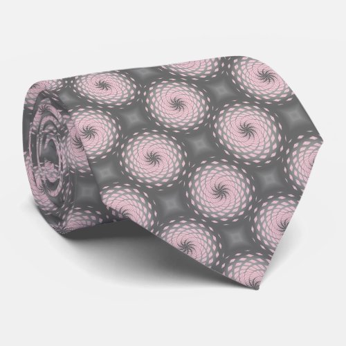 Pink Twirl Pattern Dot Neck Tie