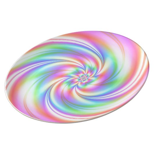 Pink Twirl Porcelein Plate Large (Side)