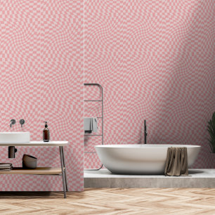 Pink Twisted Checkerboard Wallpaper