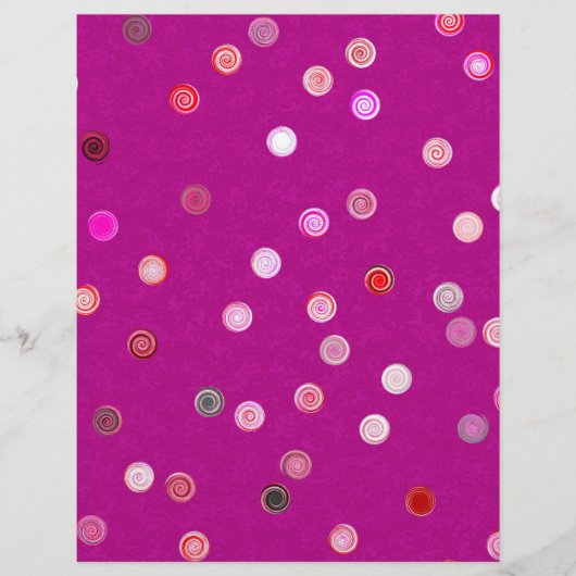Pink Twisty Polka Dot Spiral 2-Sided Scrap Paper (Front)