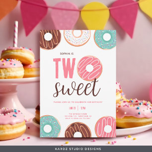 Pink Two Sweet Birthday Invitations