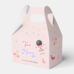 Pink Two the Moon Space Birthday Favor Boxes