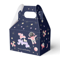 Pink Two the Moon Space Birthday  Favor Boxes