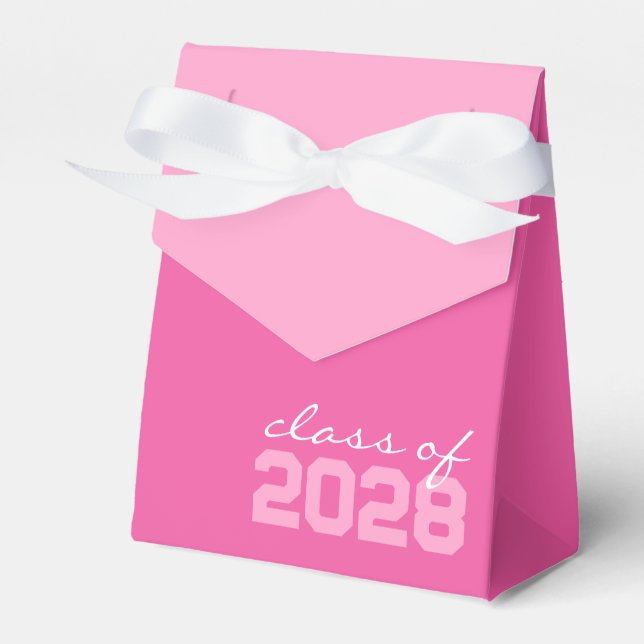 Pink Two Toned Graduation Favor Boxes (Front Side)