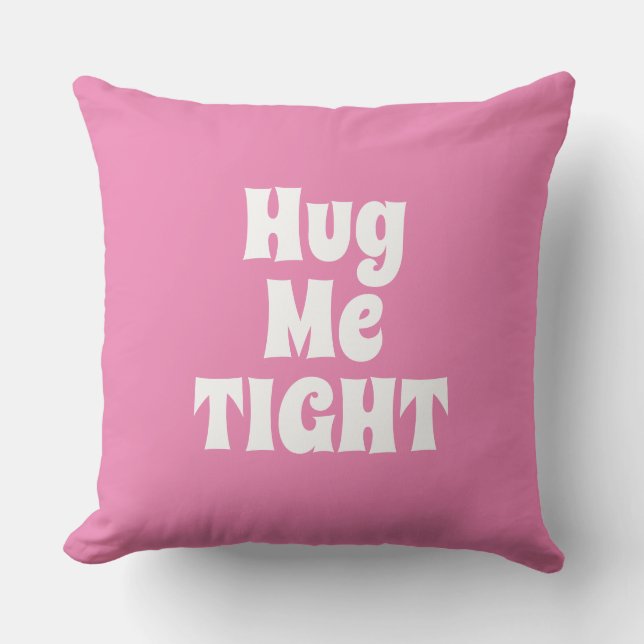 pink typography cool funny cute retro  throw pillow (Front)