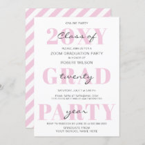 Pink Typography Modern Online Graduation Party Invitation