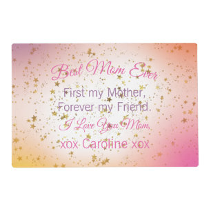 Pink Typography Quote Elegant Modern Mothers Day Placemat